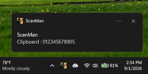 Scan notification